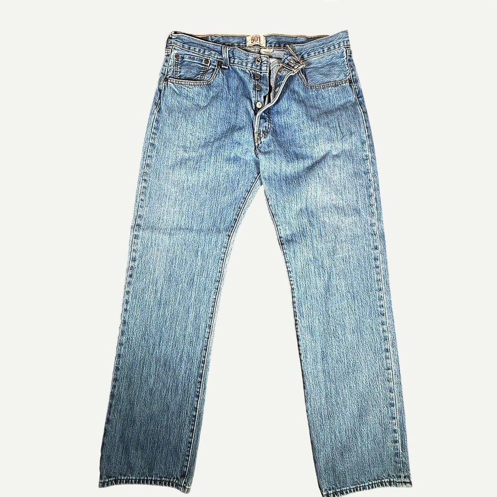 Vintage Men's 2008 Levi's Button Fly 501 Jeans Straight 38x34 (37x32)